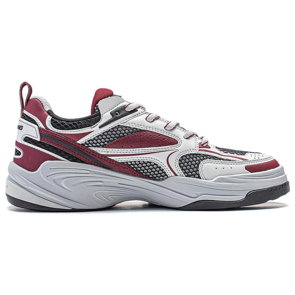 Li Ning Flash Star 2 Slip Resistant Abrasion Resistant Low Top Casual Shoes Men's Black Gray Red AGLT171-1
