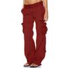 Frühling und Herbst Damen Hosen Multi-Pocket Casual Loose Straight Damen Arbeitshosen Lange Hosen