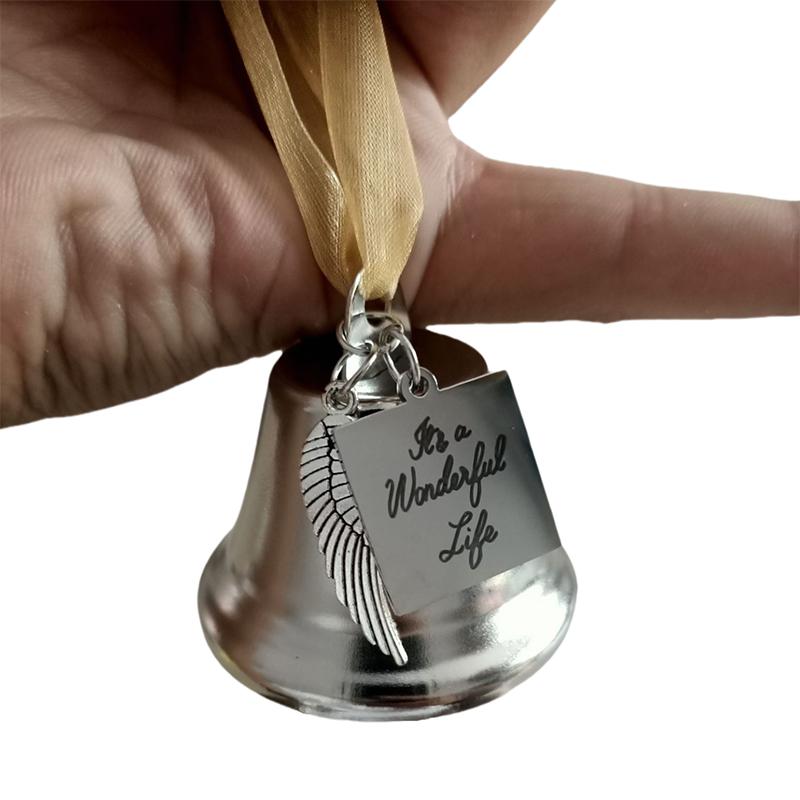 

WTEMPO Рождественские крылья ангела, декоративные колокольчики, нежные колокольчики ветра, успокаивающие звуки и прочная металлическая конструкция для украшения рождественской елки 2pcs серебряный