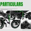 1:9 Kawasaki H2r 1000rr Alloy Motorcycle Diecast Models Car Toys Front Wheel Steering Sound Light Motorbike Boy's Birthday Gifts