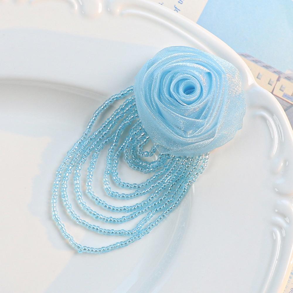 Mesh Chest Flower Handmade Clothing Patches Retro Organza Rose Flower  Hair Clip Accessories