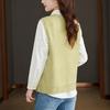 Strickweste Weste Herbstanzug Damen Neues Design V-Ausschnitt Knopf Locker Innen Pferdeclip Top