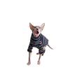 Sphynx Cat Clothing High Neck Striped Short Sleeve T-Shirt Hairless Cats Comfortable Indoor Cooling Wear