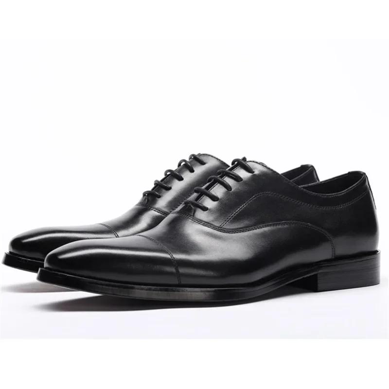 Business Dress Shoes For Men Comfortable Square Head Triple Joint Shoe Fashion Classic Wedding Men's Leather Shoes 2024 Spring