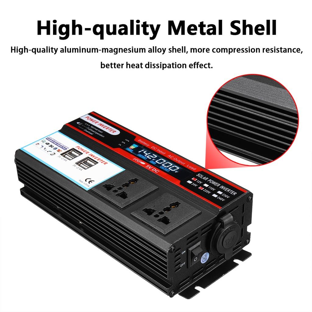 2000W DC 12/24V To AC 220V Voltage Transformer Car Adapter Charging Converter Inverters LCD Display Modified Sine Wave Solar Power Inverters