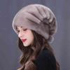 New Winter Imitation Mink Hat Women's Cold Protection and Warmth Winter Bag Head Ear Protection Top Hat Fashion Middle-aged and Elderly Mother