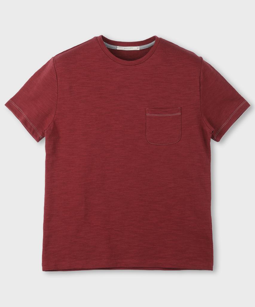 PANICALE Stitch Pocket Round Cotton T-Shirt 9 Colors (B Type)
