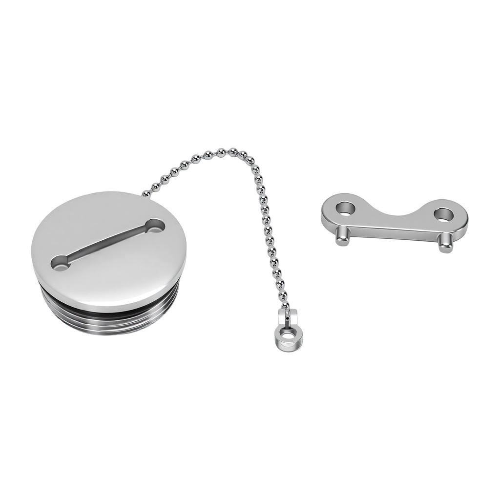 Boat Fuel Tank Cap 1.5 Inch 38mm Marine Fuel Cover with Chain and Key Stainless Steel Deck Fill Filler Cap for Yachts