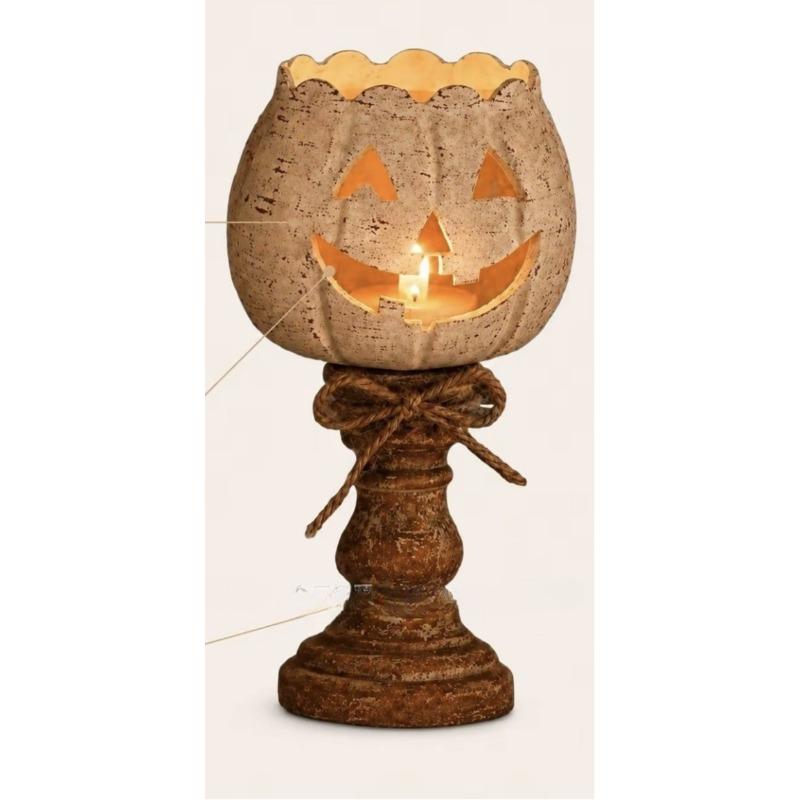 Halloween Pumpkin Candleholder Resin Decorative Item Craftwork Shape Decoration Candle Scented Aroma Atmosphere