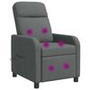 Massage Recliner Dark Gray Fabric