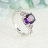 WOSIKATE Luxury   CopperAmethyst Zirconia Gemstone Ring For Women Fashion Jewellery Engagement Gift Finger Ring