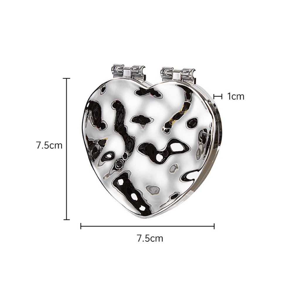 Portable Heart-Shaped Folding Makeup Mirror Mini Pocket Travel Mirror with Magnetic Closure Double-Sided Cosmetics Mirrors
