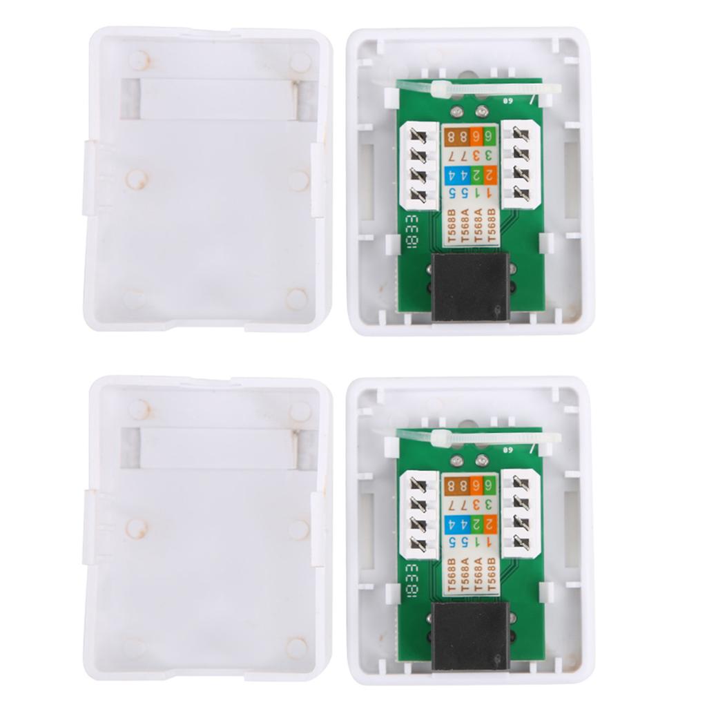 2Pcs RJ45 Surface Mount Box Cat6 Single Port Desktop Information Network Junction Boxes
