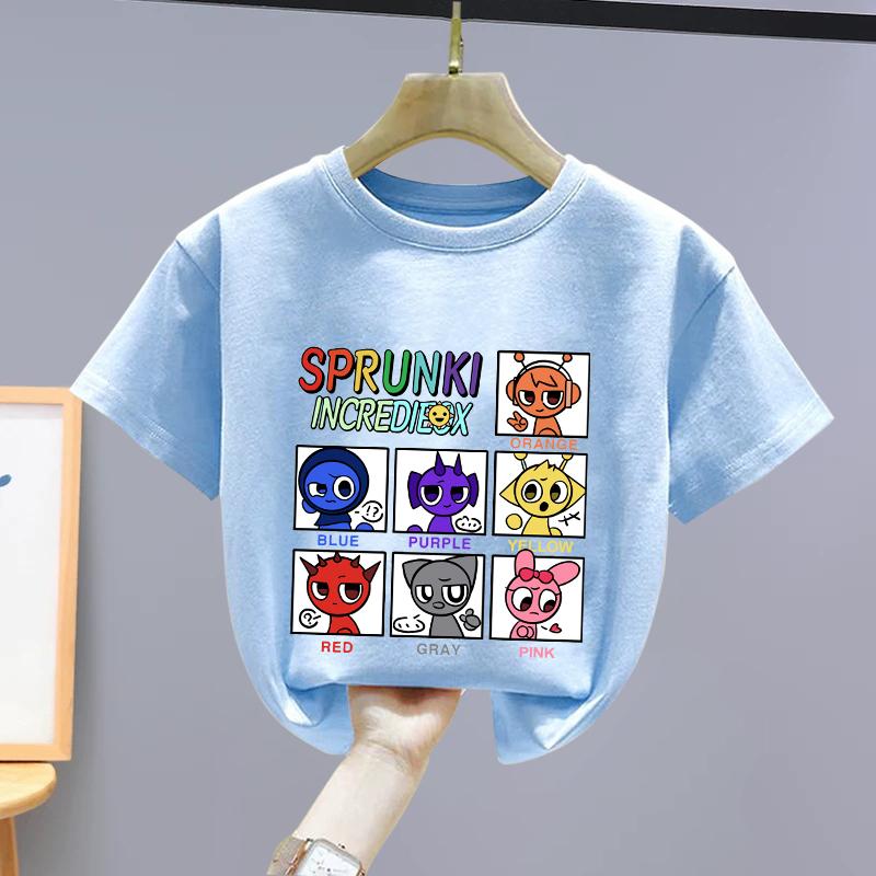 Pure Cotton Rhythm Box Children's Short-sleeved T-shirt Summer New Girls' Half-sleeved Sprunki Boys' Top