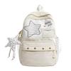 Schoolbag Sweet Wind Milk Blue Striped Stars Student Backpack Korean ins Vitality Age Reduction Travel Small Backpack