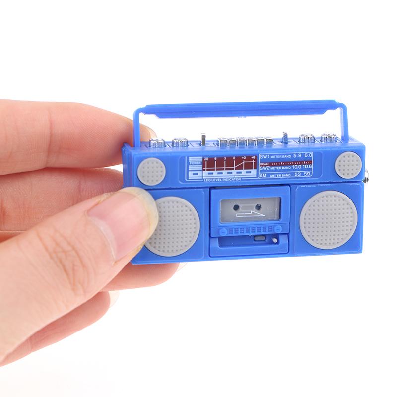 Dukkehus Mini Ornamenter Mini Nostalgisk Radioopptaker Modell Leker Dekorasjoner