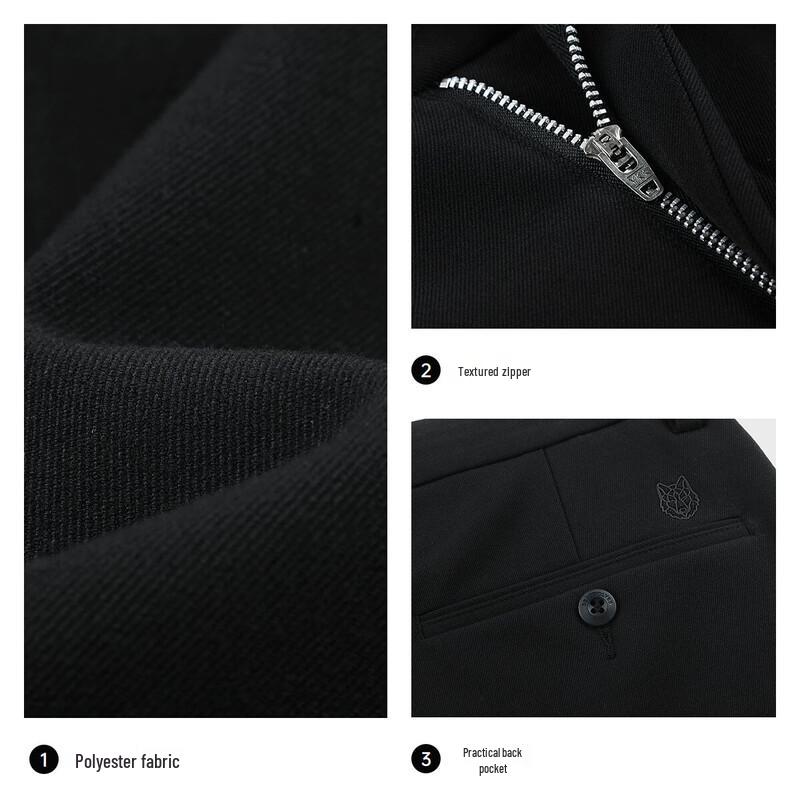 Seven Wolves Men's Autumn/Winter Wool Blend Straight-Leg Casual Pants