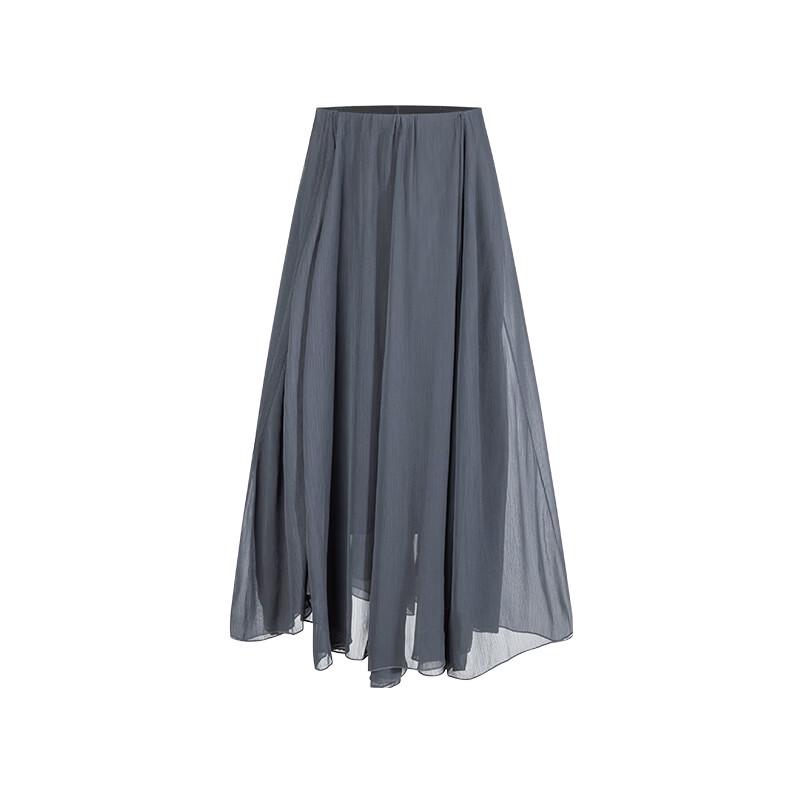Navigare Women's Flowy Pleated A-line Maxi Skirt
