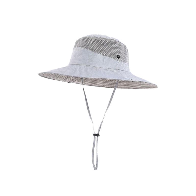 Quick Drying Summer Men'S Bucket Hat Outdoor Uv Protection Wide Border Panama Safari Hunting Hiking Hat Mesh Fisherman'S Hat