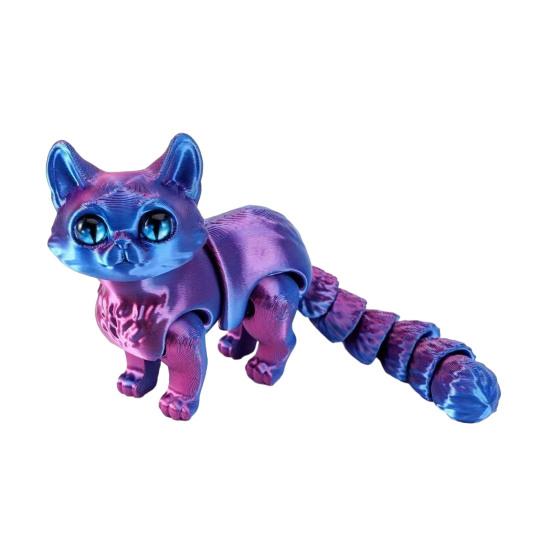 3D Printed Cat Articulated Cute Cat Fidget Toy Desktop Pet with Movable Joints Stress Relief Toy for Home Office Desk Classroom