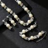 Retro Pearl Jewelry Set: Necklace, Earrings & Bracelet for Bridal Accessories