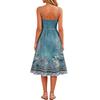 Women Sleeveless Adjustable Strap Dress Casual Floral Print Midi Dress with Pockets Summer Fashion Sundress