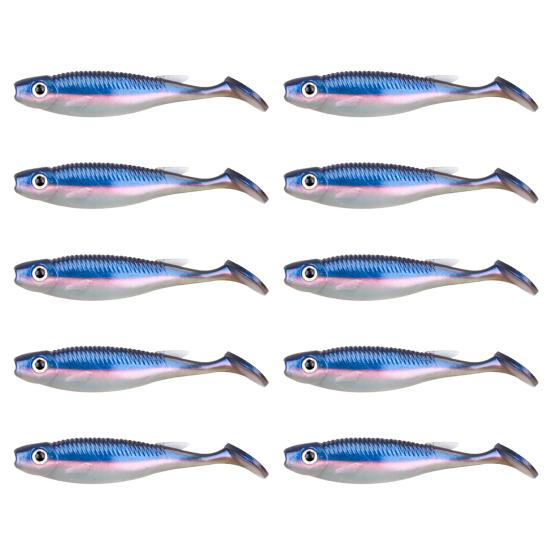 10 Stück 6,5 cm / 2,8 g Paddelschwanz Weichköder Weitwurf Sinkend Bionisch Künstlicher Swimbait Süßwasser Salzwasser Forellenbarsch Angeln
