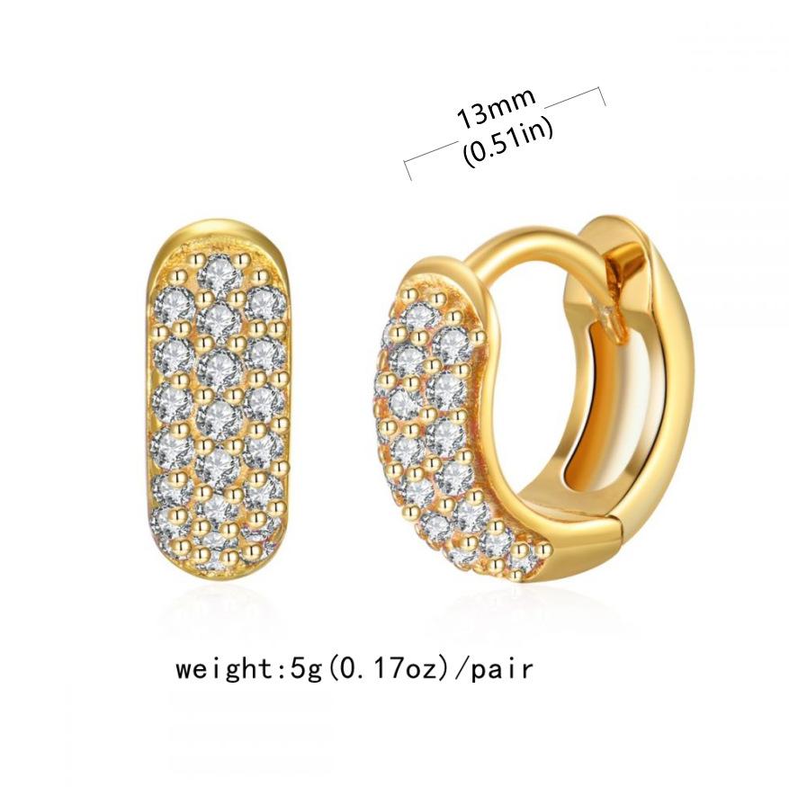 Fashion Multicolor Zircon Huggie Small Hoop Earrings For Women Round Circle Minimal Punk Rock Earring Cartilage Piercing Jewelry