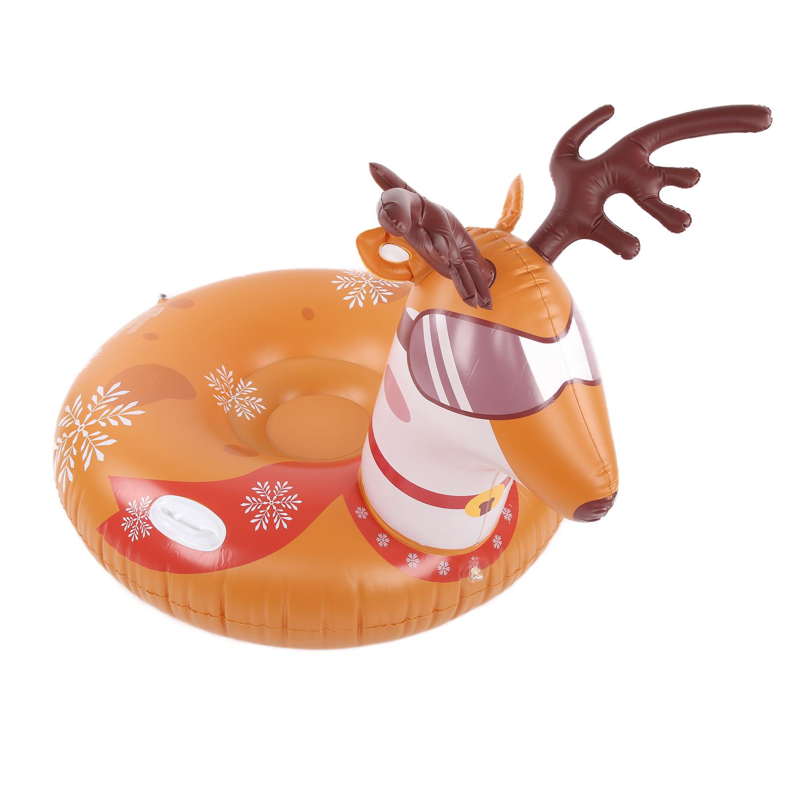 

Inflatable Ski Circle PVC Round Wear Resistant Multifunctional Christmas Theme Snow Sled