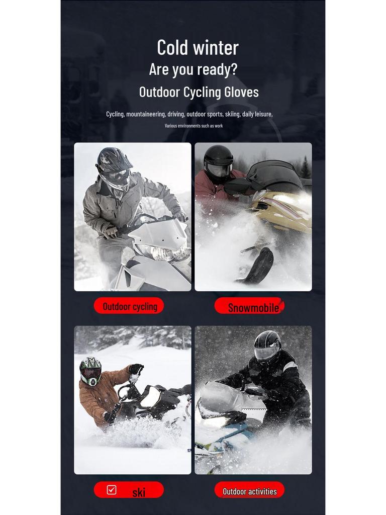 Waterproof Heated Touchscreen Gloves for Motorcycle and Cycling – Windproof Winter Warmth for Men & Women