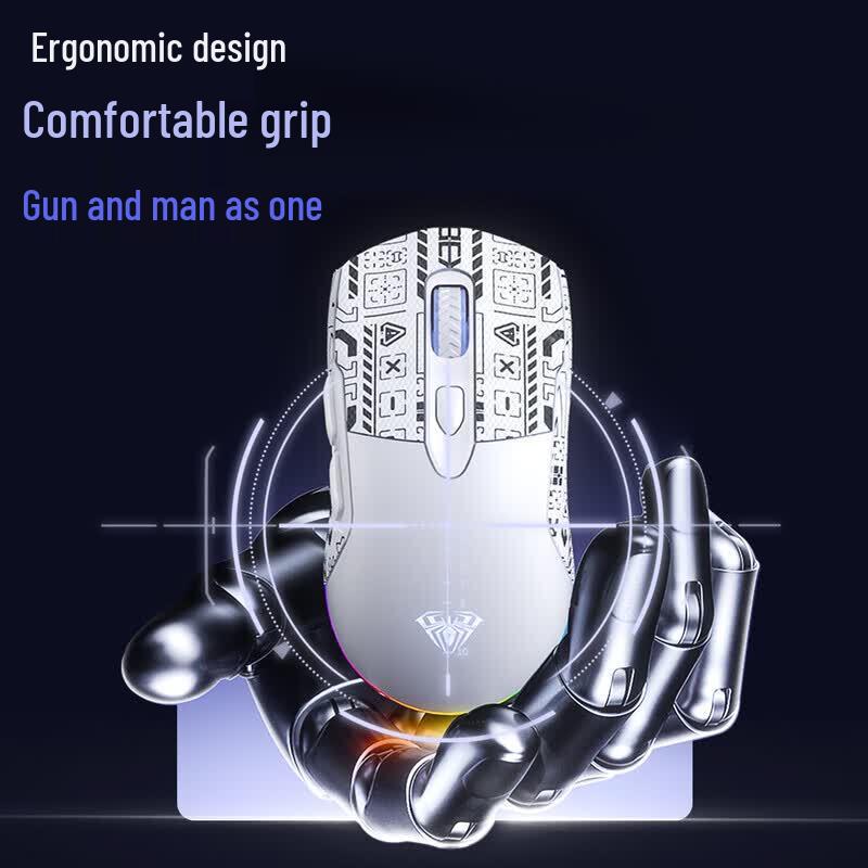AULA Ergonomic Multi-Mode Rechargeable RGB Mouse
