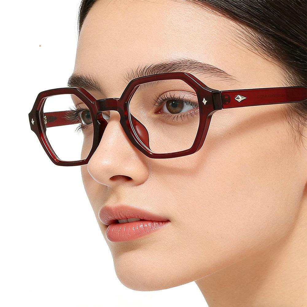 Anti-Blue Light Polygonal Retro Unisex Reading Glasses for Seniors