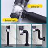 Wall-Mounted Anti-Odor Bathroom Sink Drain Set - Stainless Steel Basin Pipe and Horizontal Drainer.