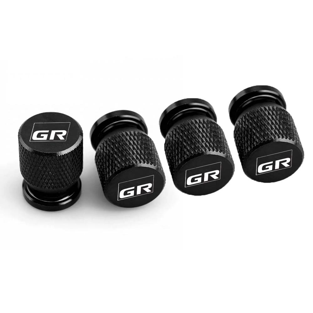 

4pcs Car Wheel Tire Valve Caps Tyre Stem Covers Alloy Airdust Tire Cap for Toyota GR GAZOO RACING Car Styling Accessories