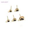 14K Gold Platinierte Tassenform Ohrringfassungen Ohrstecker Stifte Ohrstecker-Teile Messing Metall Ohrstecker-Fassungen DIY Schmuckherstellung Zubehör