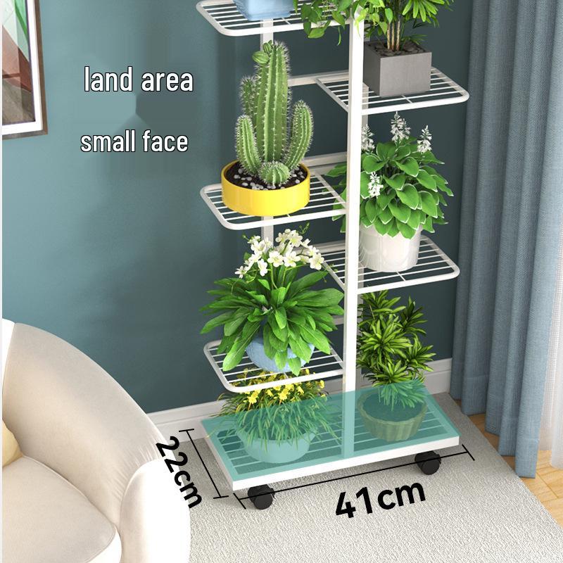 Wrought Iron Multi-layer Flower Stand Shelf for Indoor and Balcony Plant Display