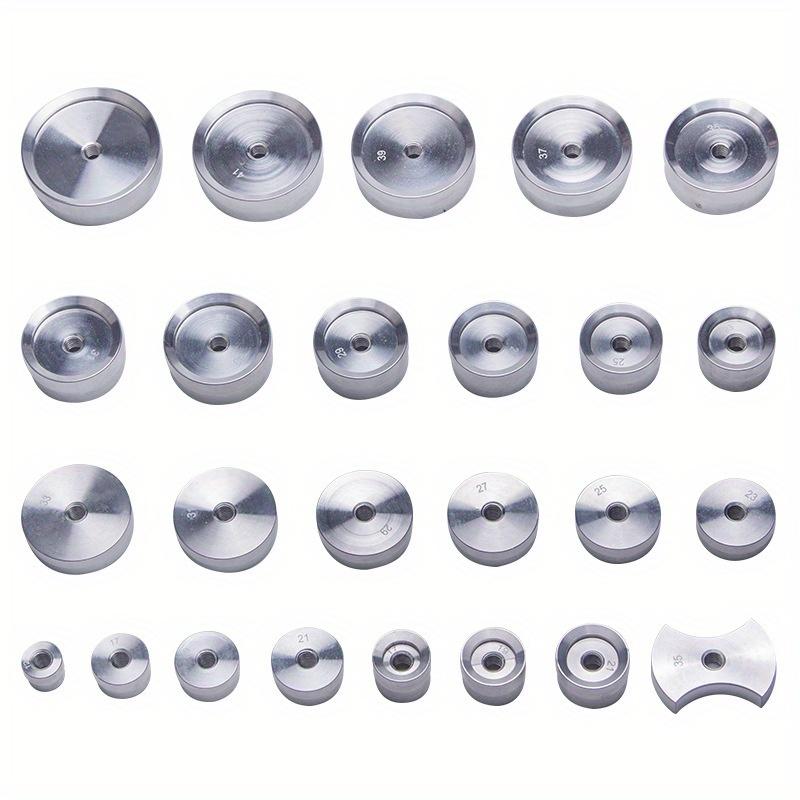 25pcs Watch Capping Machine Dies Back Cover Press Tool Presser Closer Aluminum Mold Accessories Watch Repair Tool for Watchmaker