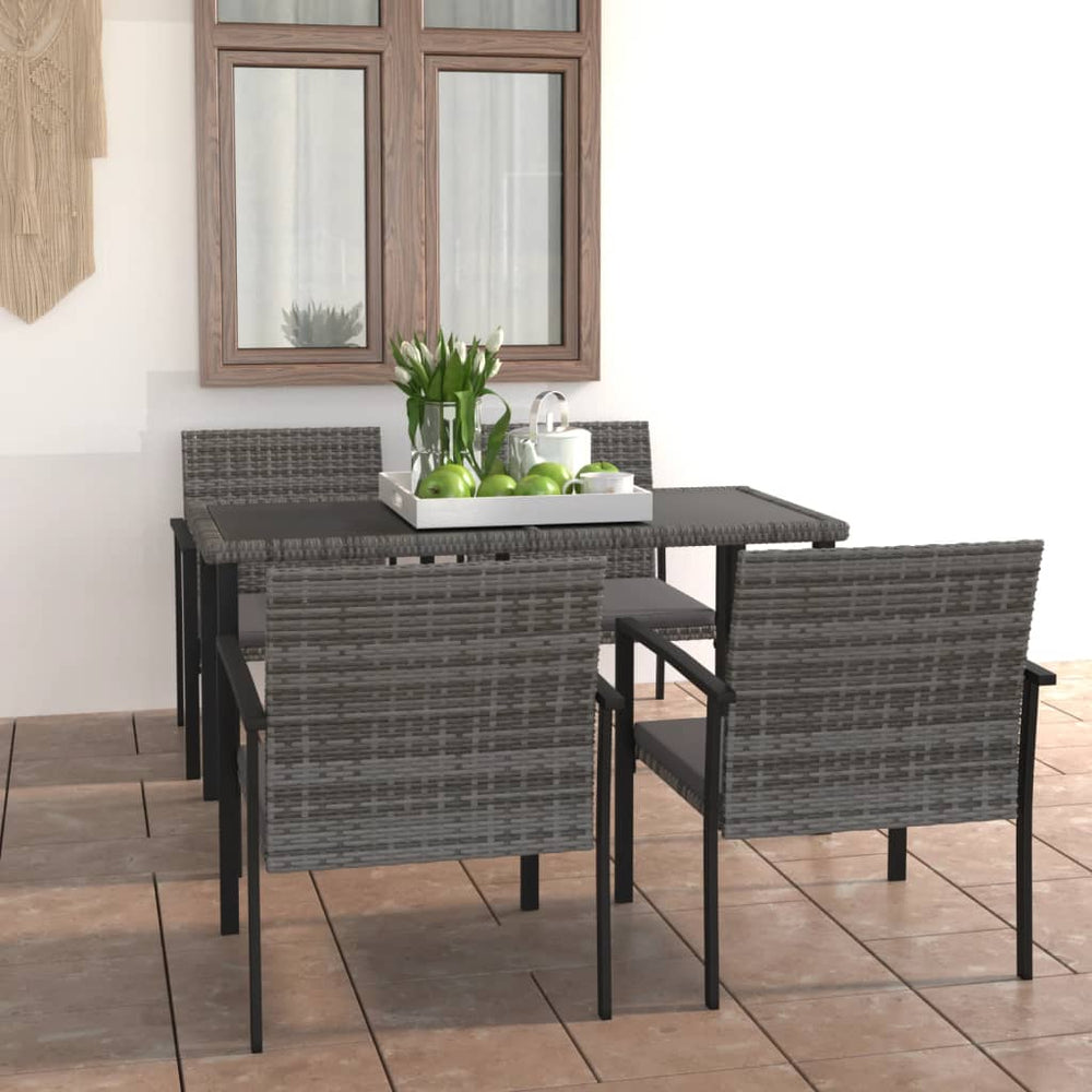 Ensemble à manger de jardin 5 pcs Résine tressée