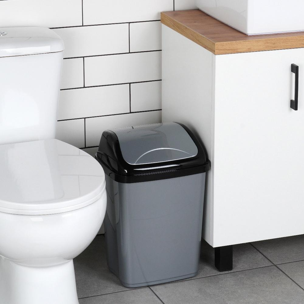 Kosz na Śmieci Odpady Plastikowy Uchylny Biurowy Łazienkowy Kuchenny 16L