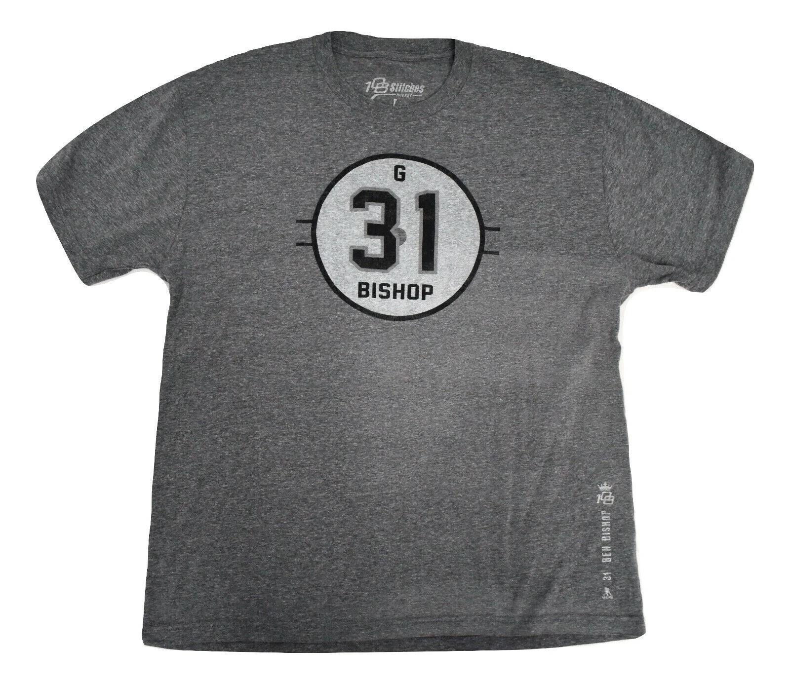 

108 Stitches NHL Hockey Goaltender #31 Ben Bishop Gray Shirt NWT M 4XL