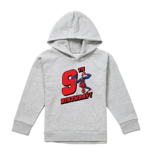 Spider-Man Childrens/Kids Heather 9th Birthday Hoodie