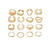 European and American Light Luxury Open Ring Women's Love Personality Niche Design Ring Set Versatile Jewelry