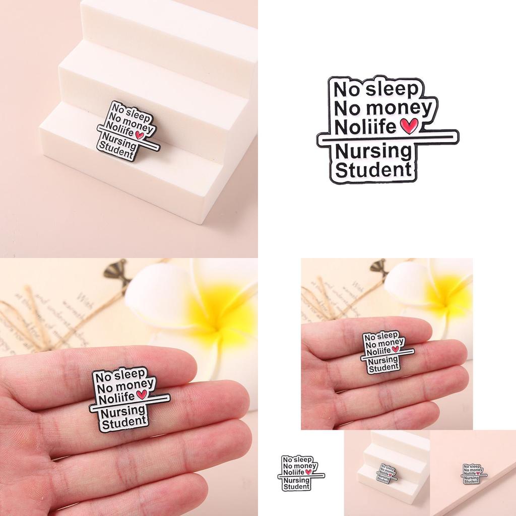 Trendy Alloy No Life Badge Brooch Geometric Design For Unisex Fashion Accessory