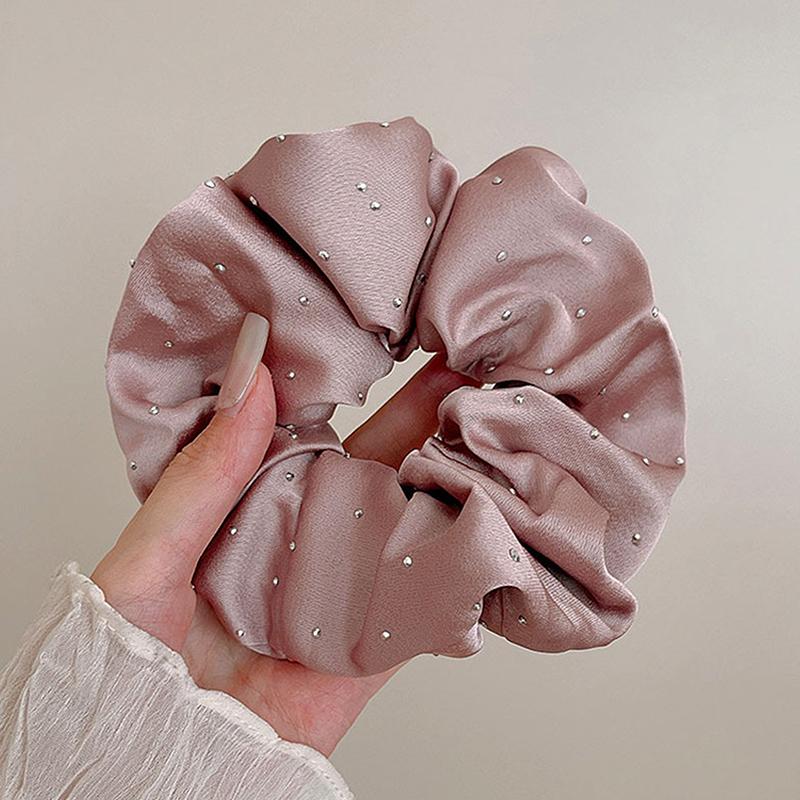 2025 Fashion Summer New Style Women Silk Satin Scrunchies Korean Ladies Girls Elastics Hair Band Ponytail Hold Hair Accessories