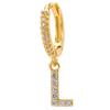 Luxury 26-Letter Pendant Earrings: Micro-set Zirconia Studs, Copper Plated with 18K Gold, European & American Style