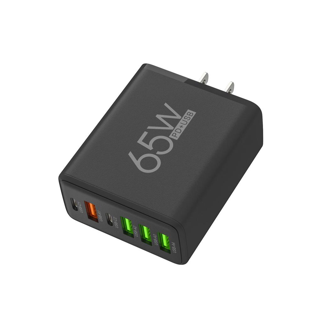 65W Multi-Port Fast Charger for Apple & Android - 5V2A 12W, Compatible with Apple 15