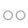1Pair  Versatile Delicate Circle Stud Earrings With  Cubic Zirconia Minimalist Earrings For Women Gift Jewelry