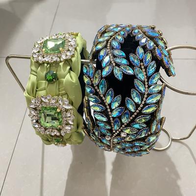 Bentițe cu strasuri și diamante pentru Femei Fete Cerc de Păr Verde cu Pietre Bentiță de Păr Groasă Căptușită cu Cristal Accesorii de Păr Cadou