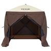 Pop Up Gazebo Tent Pop-Up Screen Tent 4 Sided Canopy Sun Shelter Brown