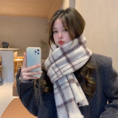 Scarf Winter Women's New Japanese Classic Scarf Thickened Warm and Cold Proof Student Versatile Shawl Dual Use Trendy